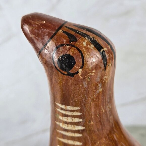 Vintage Mexican Tonala Bird Pottery Hand Painted Bird on Back - Picture 10 of 12